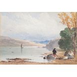 Thomas Miles Richarson Jnr (1813-1890), Loch Lomond, watercolour, signed initials, 9 x 13cm