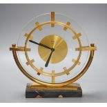 An Art Deco Bayard 8 day timepiece, marble base, 23cm tall