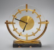 An Art Deco Bayard 8 day timepiece, marble base, 23cm tall