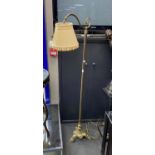 An Edwardian brass lamp standard, height 169cm