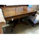 An early 19th century Continental walnut sofa table, width 110cm, depth 64cm, height 78cm