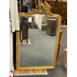 A Victorian carved giltwood wall mirror, width 76cm, height 125cm