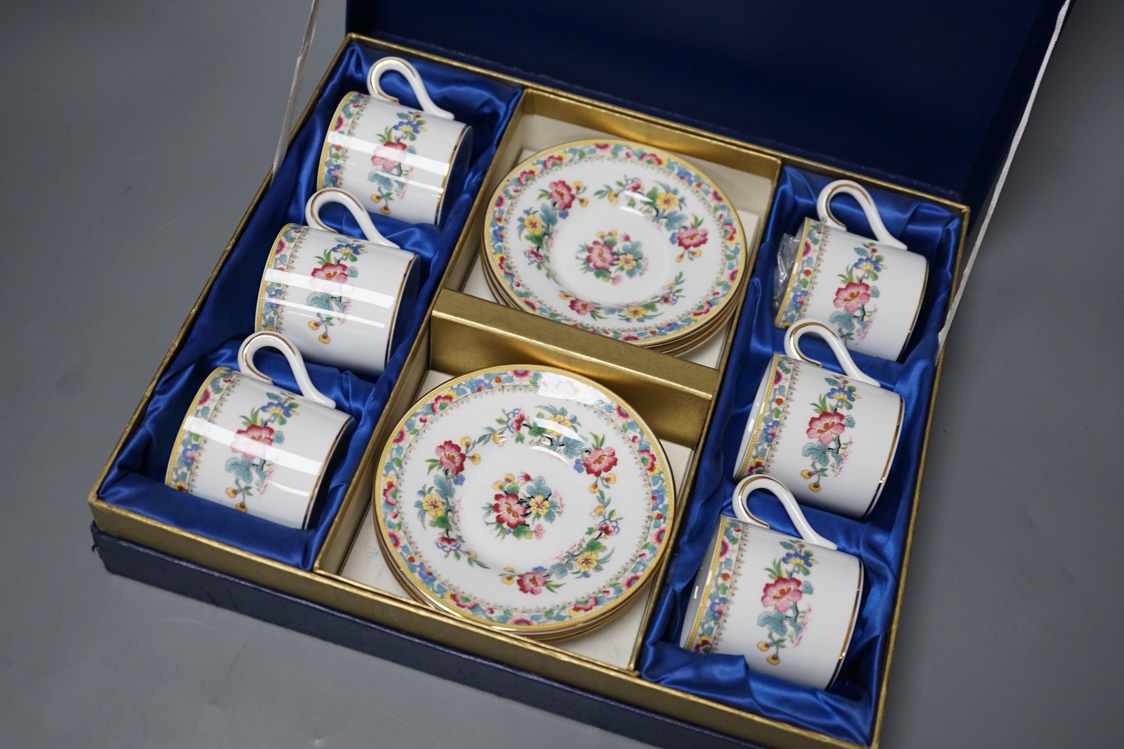 A Coalport floral coffee set, boxed, - Image 2 of 4