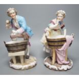 A pair of late 19th century Italian porcelain figures, 31cm