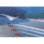 A signed Red Arrows print, framed