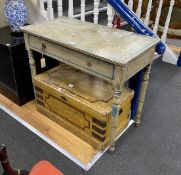 A Victorian painted and stencil decorated side table, width 92cm, depth 48cm, height 76cm