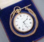 A 9ct gold J.W. Benson open face keyless pocket watch, case diameter 50mm, gross weight 88.8