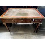 An early 20th century French gilt metal mounted kingwood bureau plat, width 113cm, depth 70cm,