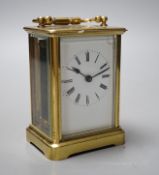A brass carriage timepiece, 11.5cm tall