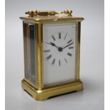 A brass carriage timepiece, 11.5cm tall