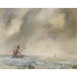 Maureen Jacques, oil on board, ‘Brown Sail’, signed, 19 x 24cm