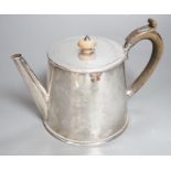 A late Victorian silver teapot, of cylindrical tapering form, William Comyns, London, 1883, gross