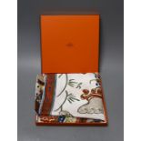 An Hermes ‘Beloved India’ silk scarf in original box