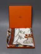 An Hermes ‘Beloved India’ silk scarf in original box