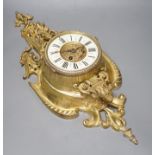 A French Rococo style ormolu wall clock, 55cm