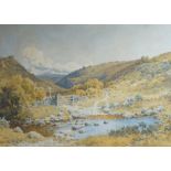 Arthur Suker (1857-1902), Bilstone Cleave, Dartmoor, watercolour, signed, 38 x 58cm