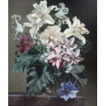 Michelle Bennett Oakes, oil on board, still life, signed and dated, 60 x 49cm, label verso