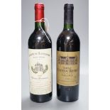 Two bottles of 1988 French wine; 750ml of Château Lanessan Delbos-Bouteiller Haut-Médoc and a