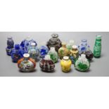 A quantity of mixed Chinese glass scent bottles