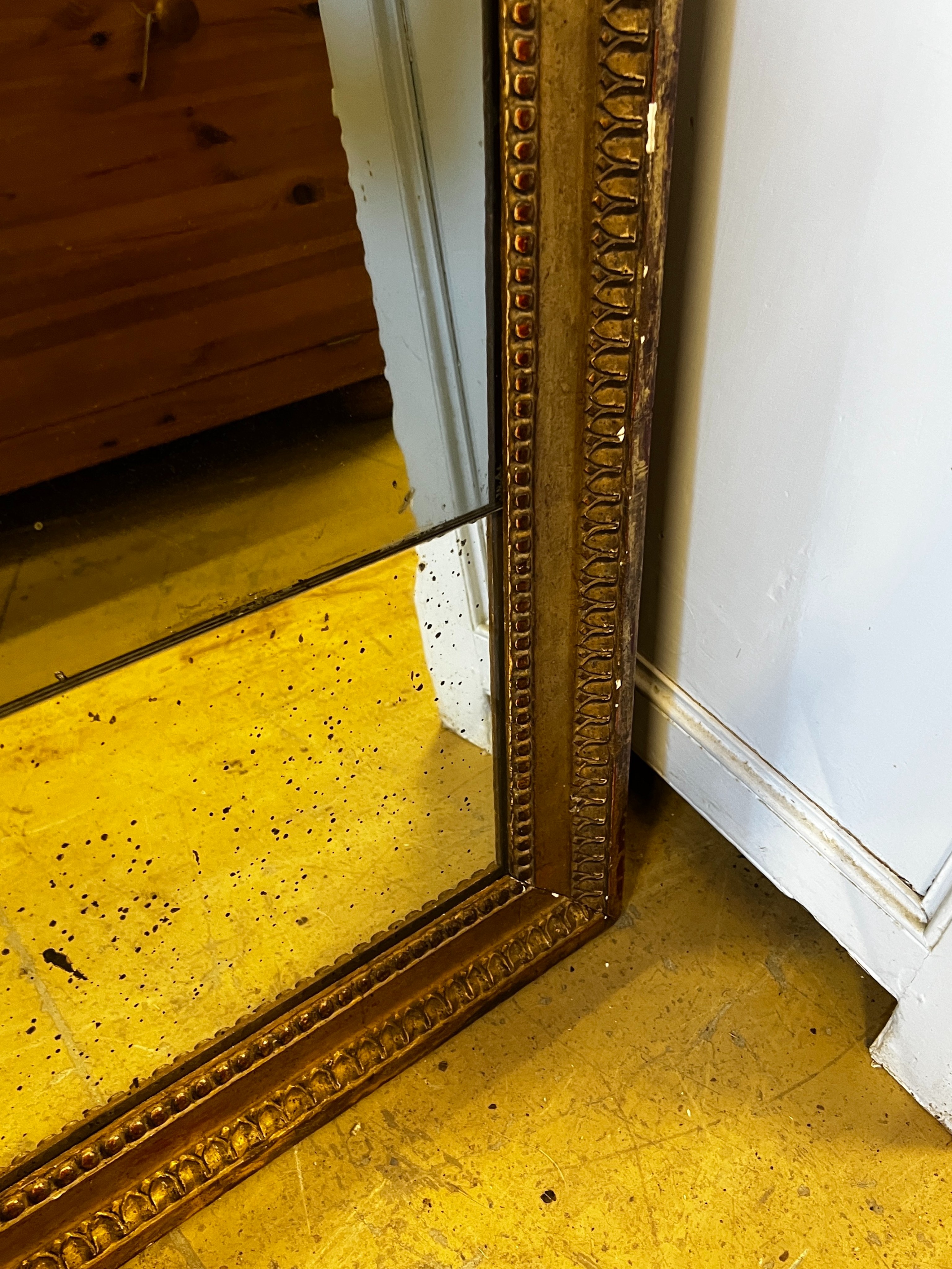 A 19th century rectangular giltwood and composition wall mirror, width 96cm, height 142cm - Bild 3 aus 3