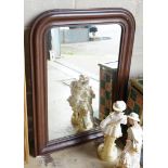 A 19th century French rectangular wall mirror with painted simulated grain, width 76cm, height