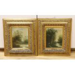 C. Rieder (c.1900), pair of oils on panel, River landscapes, signed, 25 x 20cm