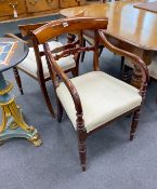 A set of eight Regency mahogany dining chairs (2 carvers)