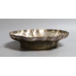 A modern silver fruit bowl, Barker ,Ellis Co, Birmingham, 1974, diameter 23.6cm, 13.5oz.
