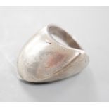 A stylish Georg Jensen sterling 925 modernist ring, no. 91, size O.