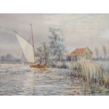 Stephen John Batchelder (1849-1932), Kendal Dyke, River Thurne, watercolour, signed and dated