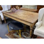 A Victorian rectangular pine kitchen table, length 204cm, width 105cm, height 76cm