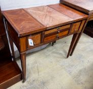 A 19th century Italian kingwood dressing table, width 80cm, depth 47cm, height 74cm
