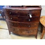 A Regency mahogany bowfront chest, width 107cm, depth 51cm, height 106cm