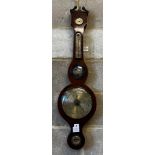 A George III mahogany wheel barometer, height 96cm