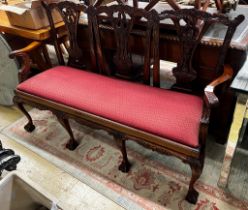 A reproduction George III style triple chair back settee, length 160cm, depth 55cm, height 98cm
