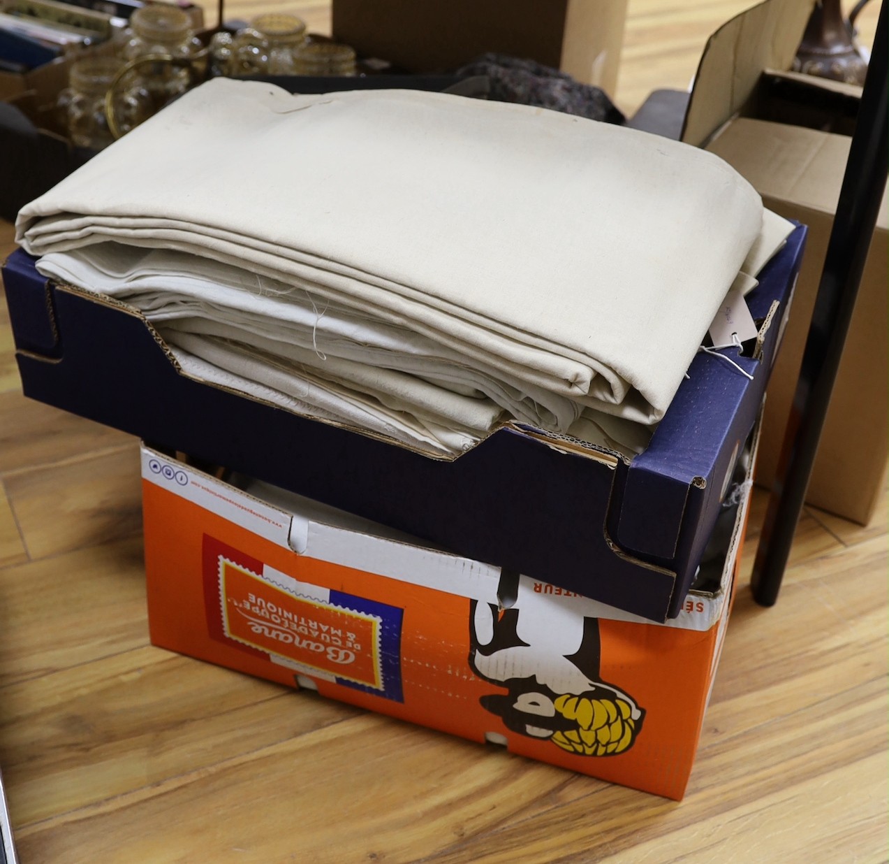 Two boxes of French provincial sheets