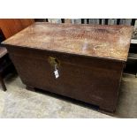 A Chinese carved hardwood trunk, length 102cm, depth 52cm, height 61cm