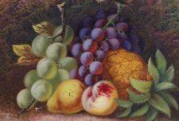 English School c.1900, oil on canvas, Still life of fruit, monogrammed, 24 x 34cm