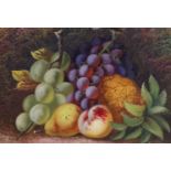 English School c.1900, oil on canvas, Still life of fruit, monogrammed, 24 x 34cm