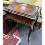 A 19th century gilt metal mounted birds eye maple and amboyna jardiniere table, bears Druce & Co