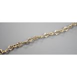 A 9ct shaped link bracelet, 20.5cm, 10.4 grams.