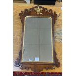 A George III style mahogany fret cut wall mirror, width 45cm, height 77cm