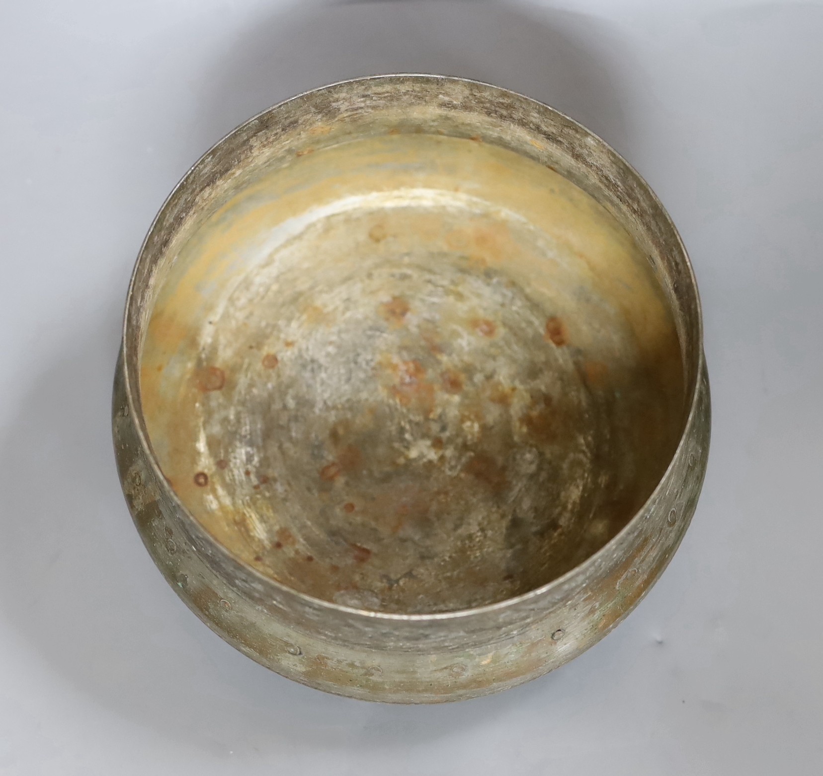 An Islamic tinned copper bowl, circa 1900, Tughra mark to base. 19cm - Image 3 of 4