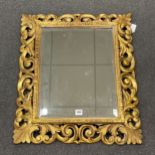 A 19th century French carved giltwood wall mirror, width 58cm, height 68cm