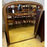 A Victorian giltwood overmantel mirror, width 108cm, height 130cm