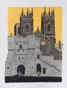 Robert Tavener (1920-2004), wood engraving, York Minster, signed number 26/75, overall 75 x 59.5cm