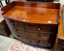 A Victorian mahogany bow front washstand, width 107cm, depth 56cm, height 96cm
