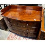 A Victorian mahogany bow front washstand, width 107cm, depth 56cm, height 96cm