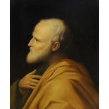 19th century English School, oil on canvas, Portrait of a saint, 34 x 29cm