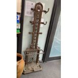 A Victorian Coalbrookdale cast iron hall stand, width 60cm, height 178cm